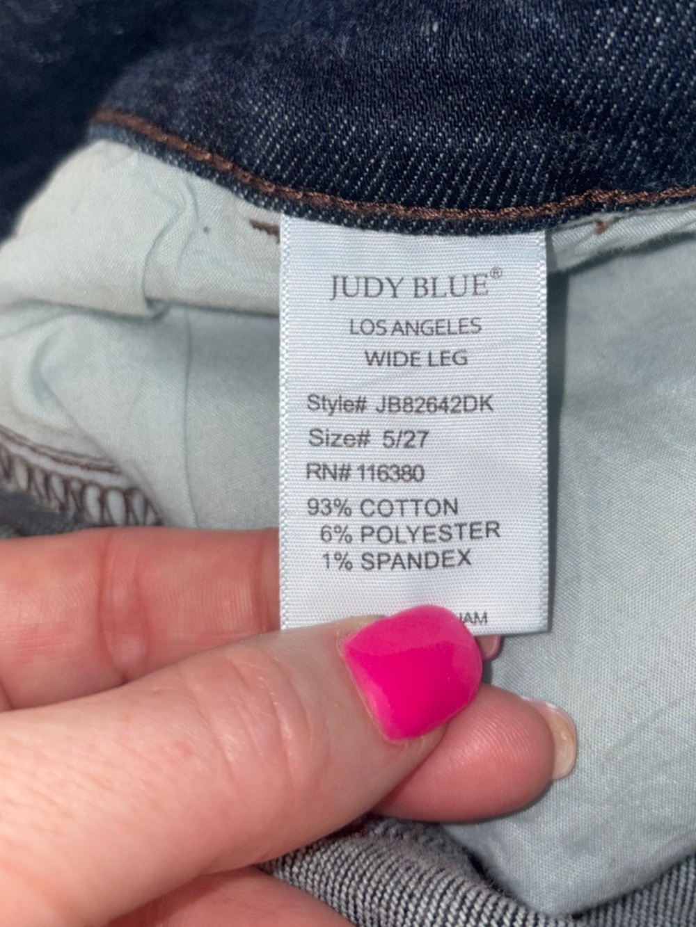 Judy Blue High Waist Wide Leg Jeans 5/27 Double Button Medium Wash 90s - Picture 6 of 7